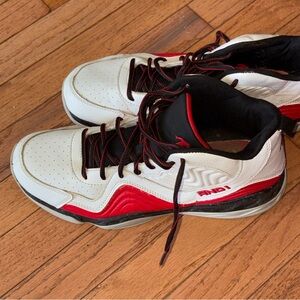 AND1 Men's White and Red Basketball Shoes
